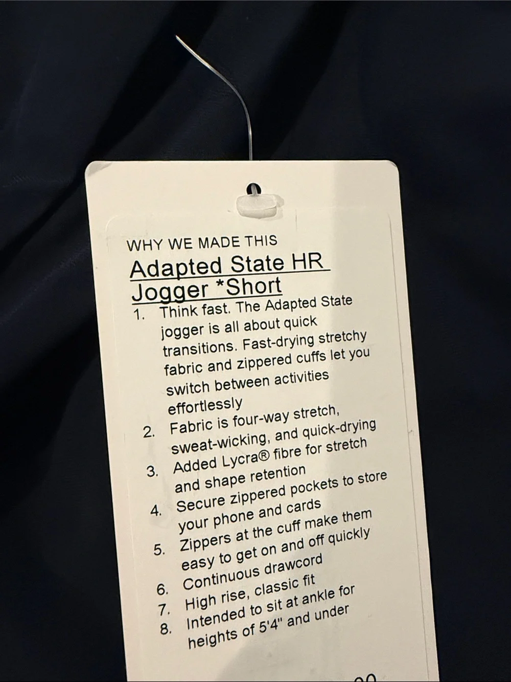 Lululemon Adapted State HR Jogger Navy - Short - NWT